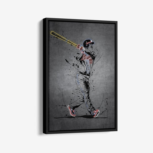 Chipper Jones Neon Canvas Art | Modern Wall Decor for Braves Fans