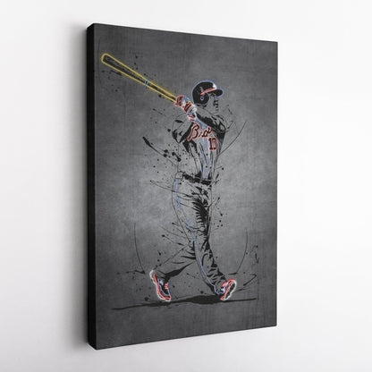 Chipper Jones Neon Canvas Art | Modern Wall Decor for Braves Fans