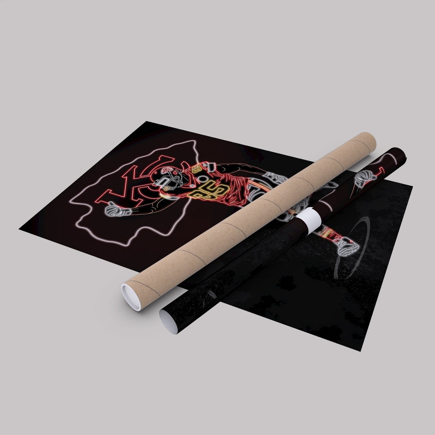 Chris Jones Neon Canvas Art | Chiefs Wall Decor