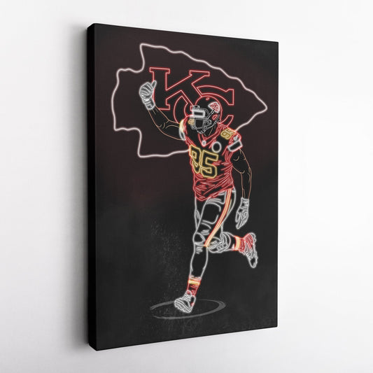 Chris Jones Neon Canvas Art | Chiefs Wall Decor