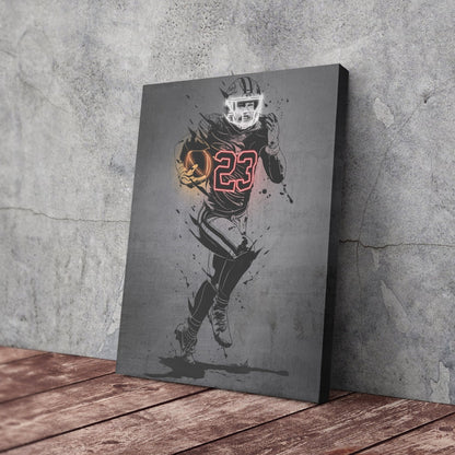 Christian McCaffrey Neon Canvas Art | Modern Wall Decor for 49ers Fans