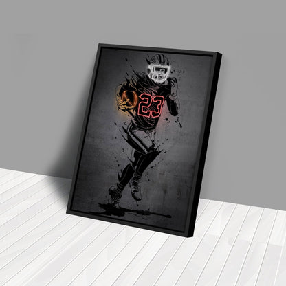 Christian McCaffrey Neon Canvas Art | Modern Wall Decor for 49ers Fans
