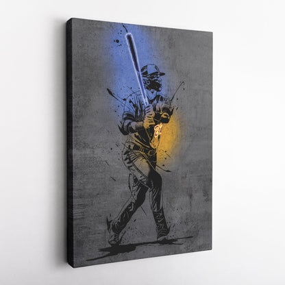 Christian Yelich Neon Canvas Art | Modern Wall Decor for Brewers Fans