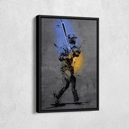 Christian Yelich Neon Canvas Art | Modern Wall Decor for Brewers Fans