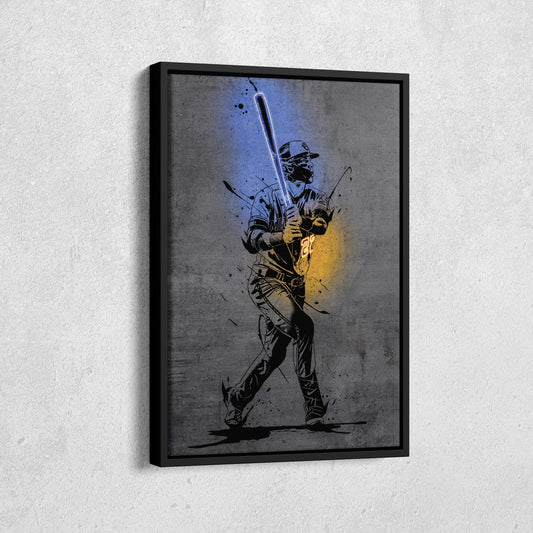 Christian Yelich Neon Canvas Art | Modern Wall Decor for Brewers Fans