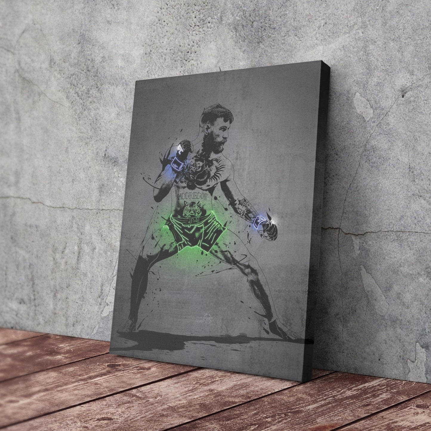 Conor McGregor Neon Canvas Art | Modern Wall Decor for UFC Fans