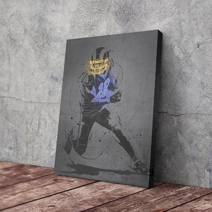 Cooper Kupp Neon Canvas Art | Modern Wall Decor for Rams Fans