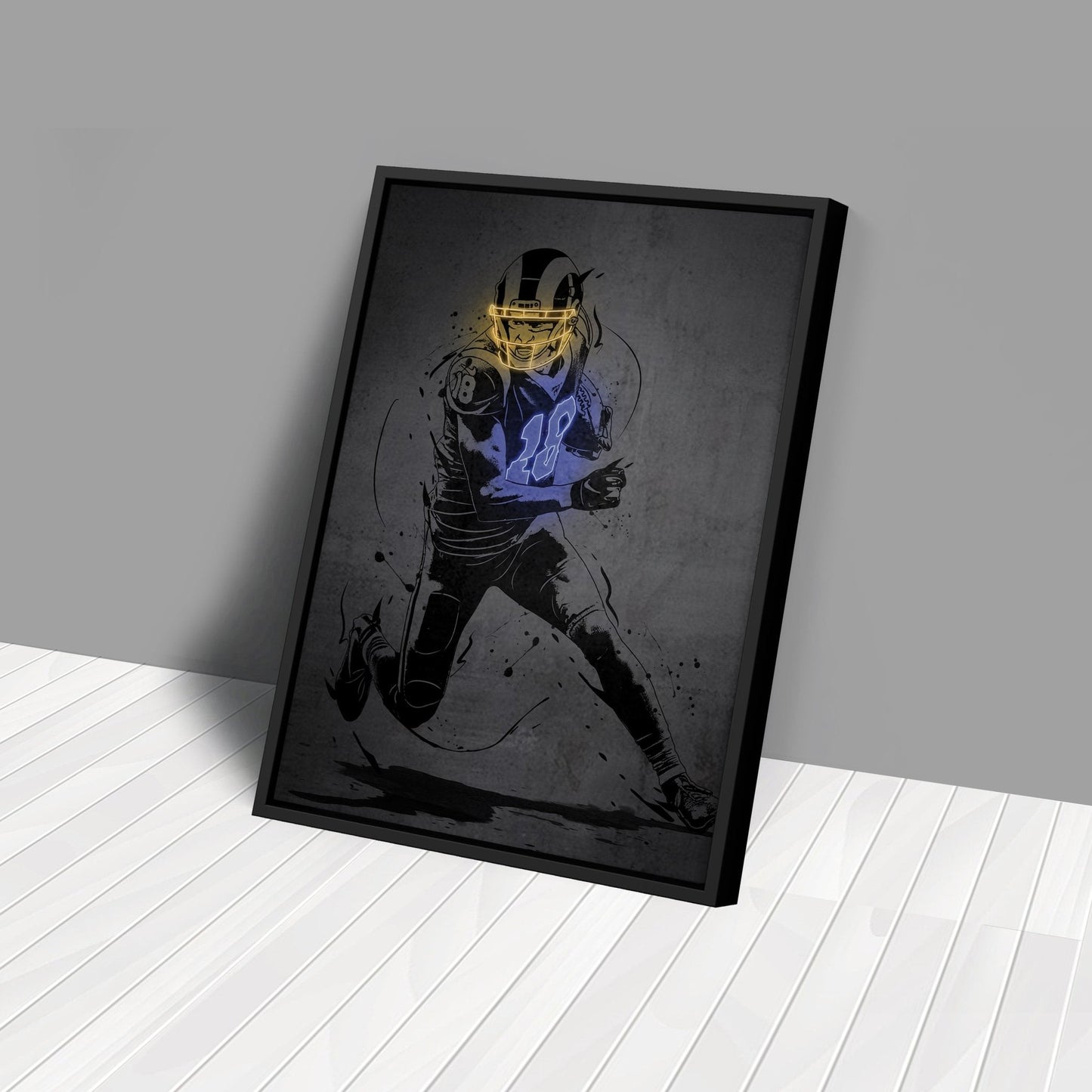 Cooper Kupp Neon Canvas Art | Modern Wall Decor for Rams Fans