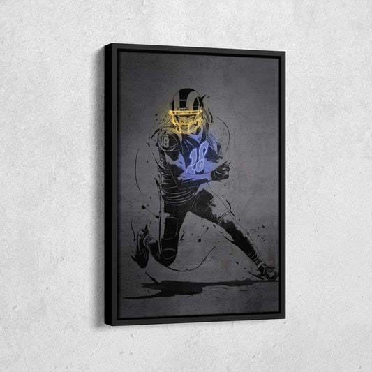 Cooper Kupp Neon Canvas Art | Modern Wall Decor for Rams Fans