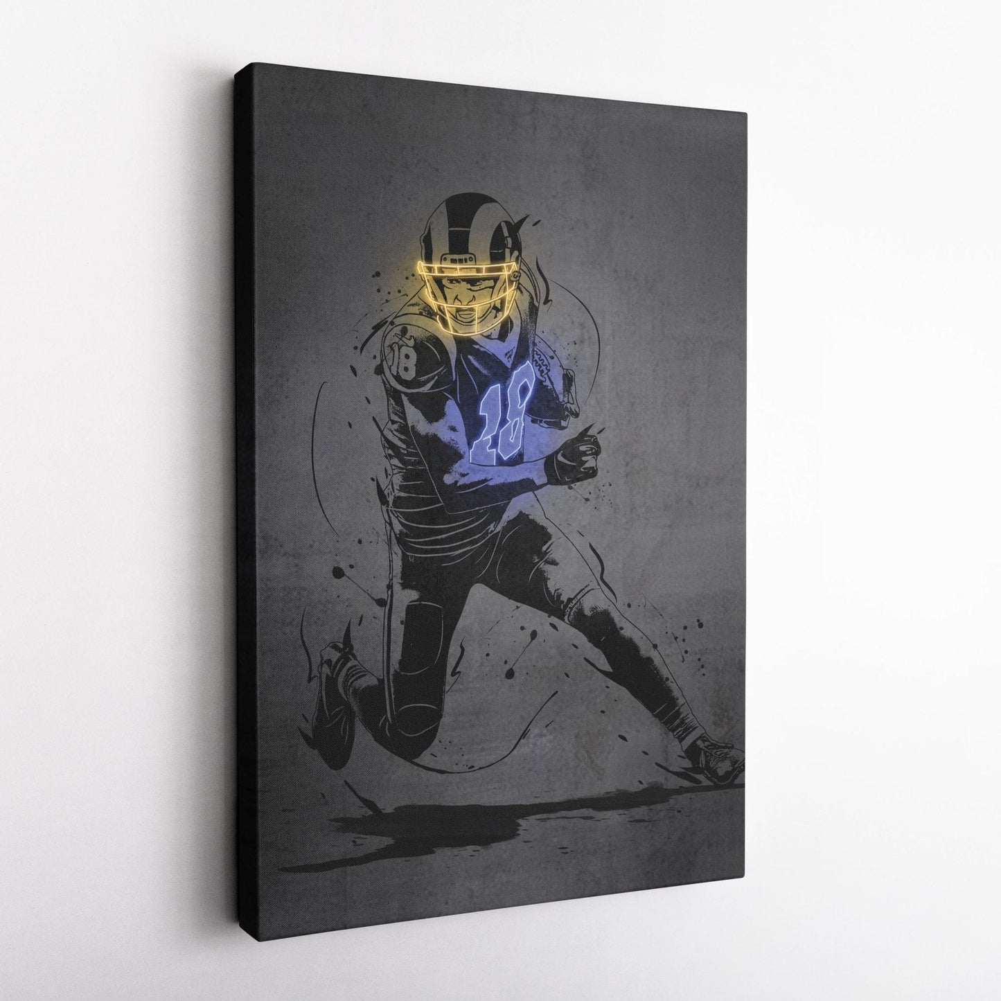 Cooper Kupp Neon Canvas Art | Modern Wall Decor for Rams Fans