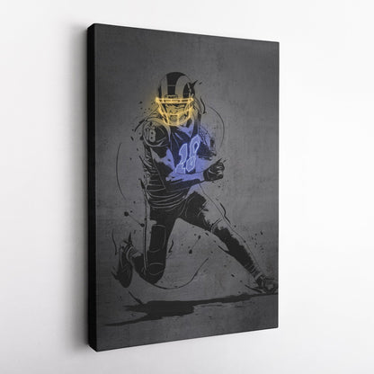 Cooper Kupp Neon Canvas Art | Modern Wall Decor for Rams Fans