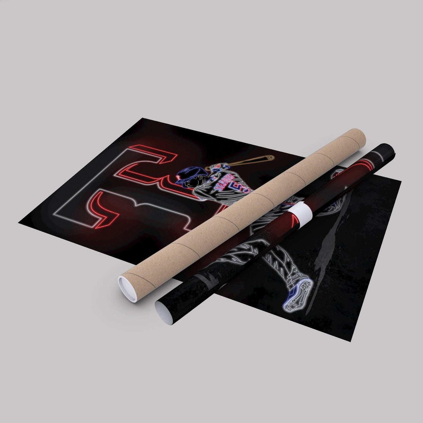 Corey Seager Neon Canvas Art | Rangers Wall Decor