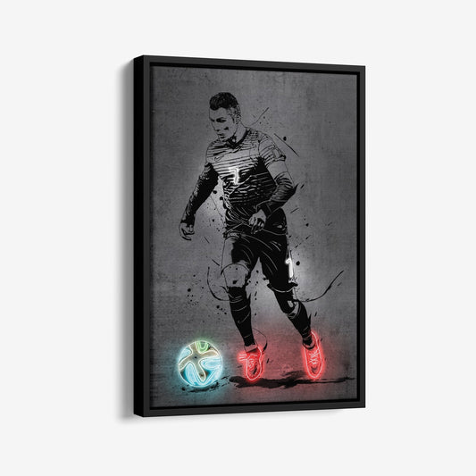 Cristiano Ronaldo Neon Canvas Art | Modern Wall Decor for Soccer Fans