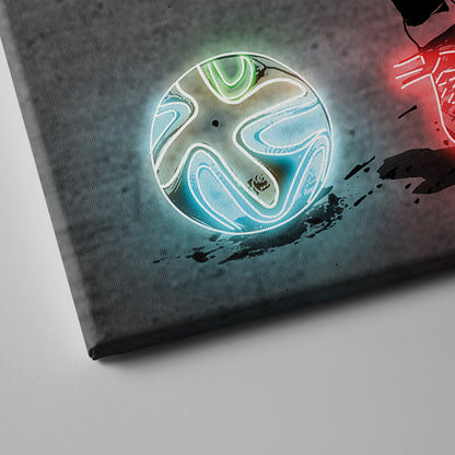 Cristiano Ronaldo Neon Canvas Art | Modern Wall Decor for Soccer Fans