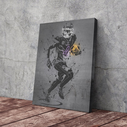 Dalvin Cook Neon Canvas Art | Modern Wall Decor for Vikings Fans