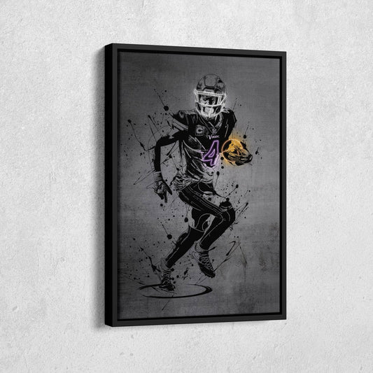 Dalvin Cook Neon Canvas Art | Modern Wall Decor for Vikings Fans