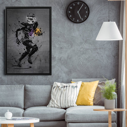 Dalvin Cook Neon Canvas Art | Modern Wall Decor for Vikings Fans