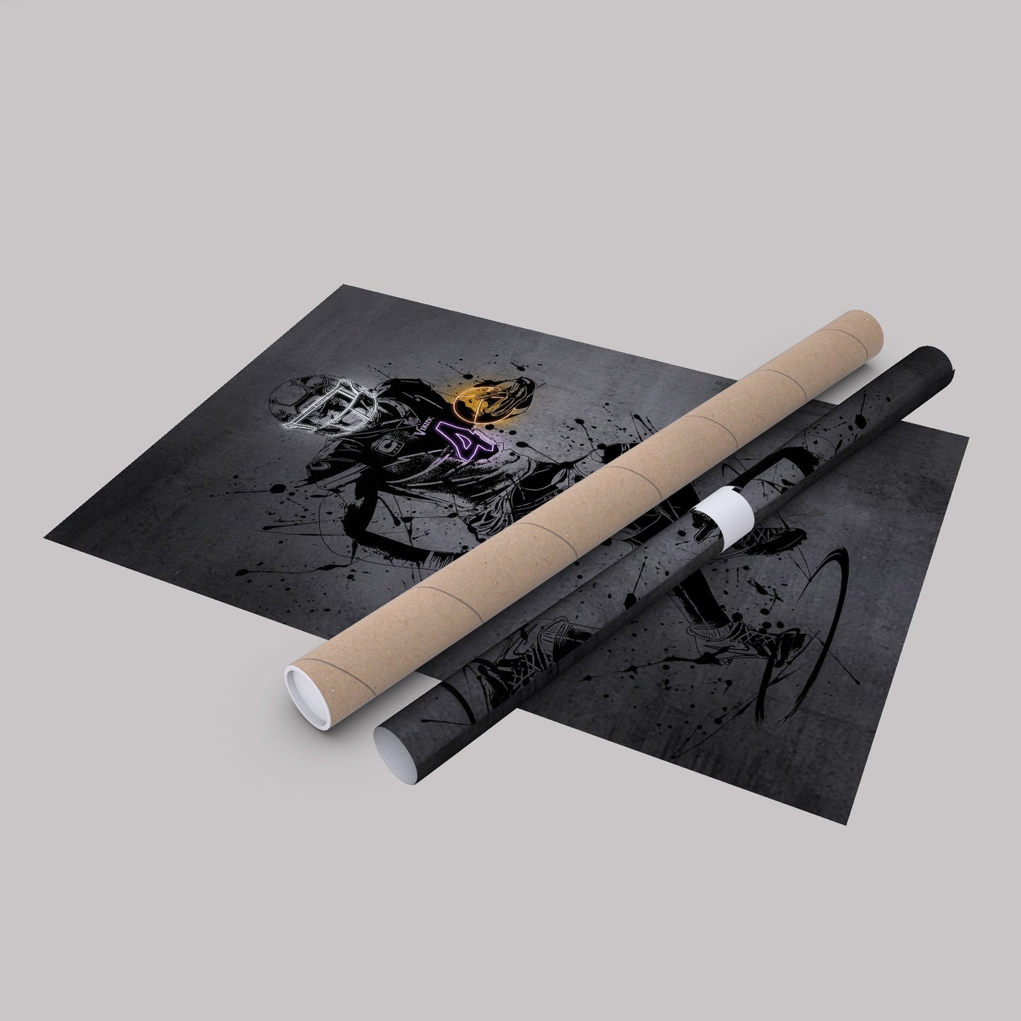 Dalvin Cook Neon Canvas Art | Modern Wall Decor for Vikings Fans