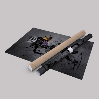 Dalvin Cook Neon Canvas Art | Modern Wall Decor for Vikings Fans
