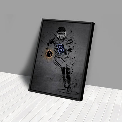 Daniel Jones Neon Canvas Art | Modern Wall Decor for Giants Fans