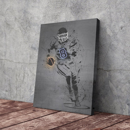 Daniel Jones Neon Canvas Art | Modern Wall Decor for Giants Fans