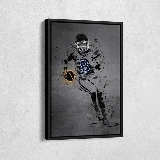 Daniel Jones Neon Canvas Art | Modern Wall Decor for Giants Fans