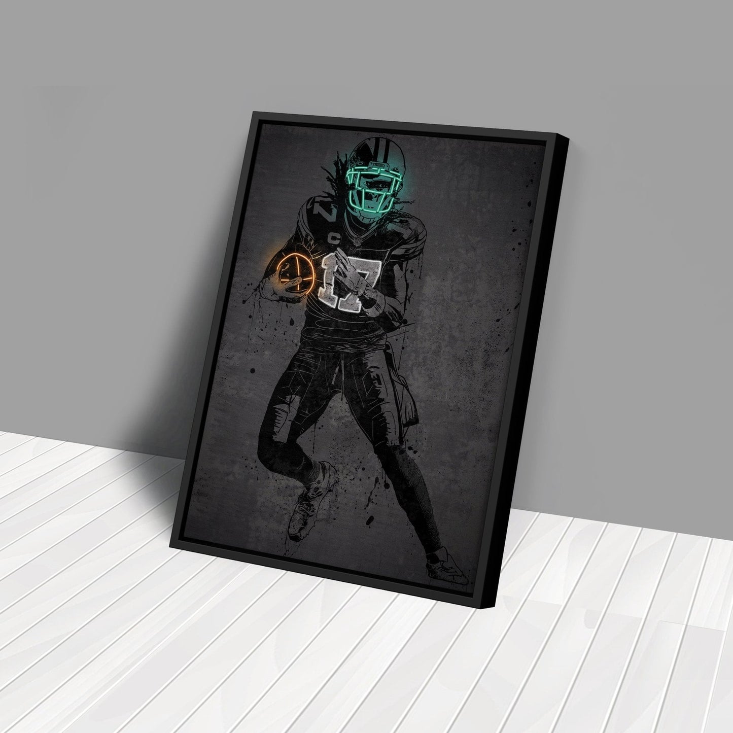 Davante Adams Neon Canvas Art | Modern Wall Decor for Packers Fans