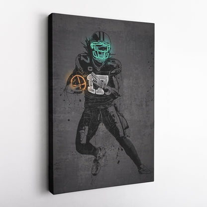 Davante Adams Neon Canvas Art | Modern Wall Decor for Packers Fans