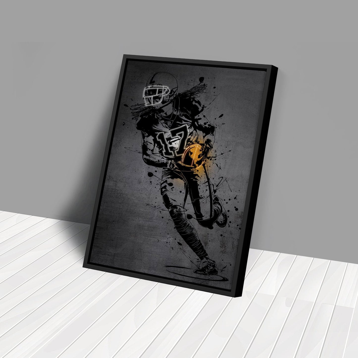 Davante Adams Neon Canvas Art | Modern Wall Decor for Raiders Fans
