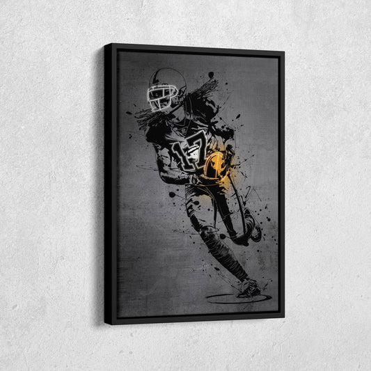Davante Adams Neon Canvas Art | Modern Wall Decor for Raiders Fans