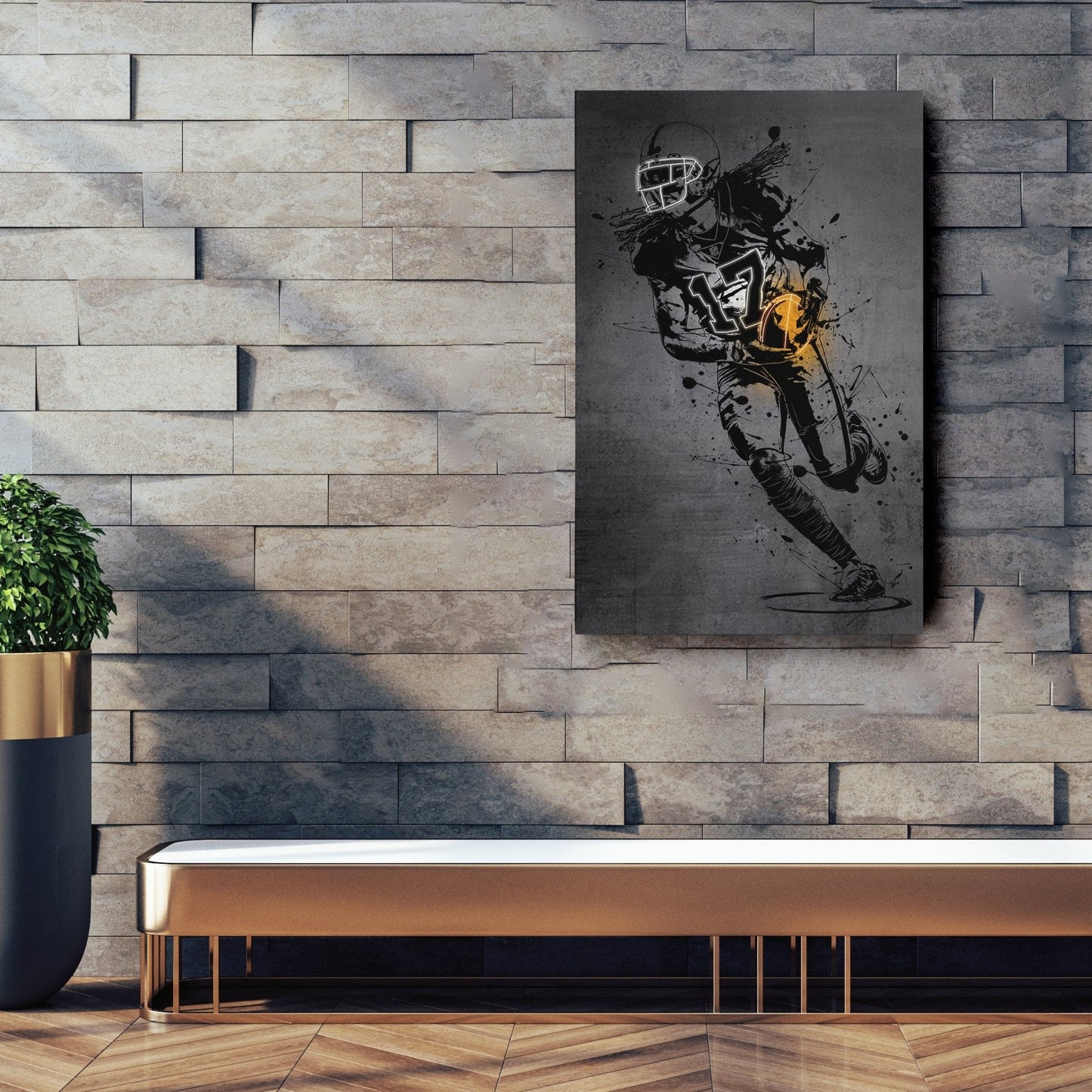 Davante Adams Neon Canvas Art | Modern Wall Decor for Raiders Fans