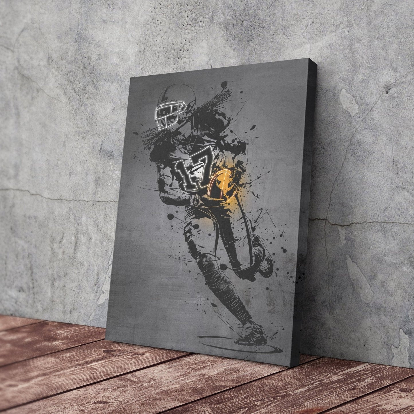 Davante Adams Neon Canvas Art | Modern Wall Decor for Raiders Fans