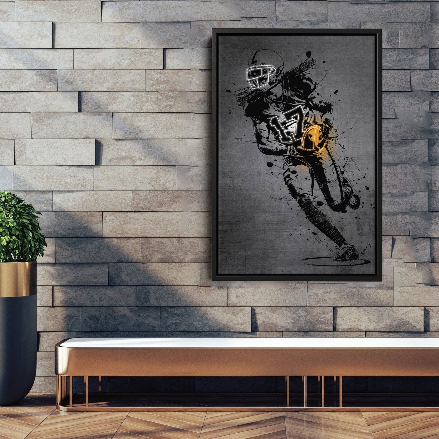 Davante Adams Neon Canvas Art | Modern Wall Decor for Raiders Fans