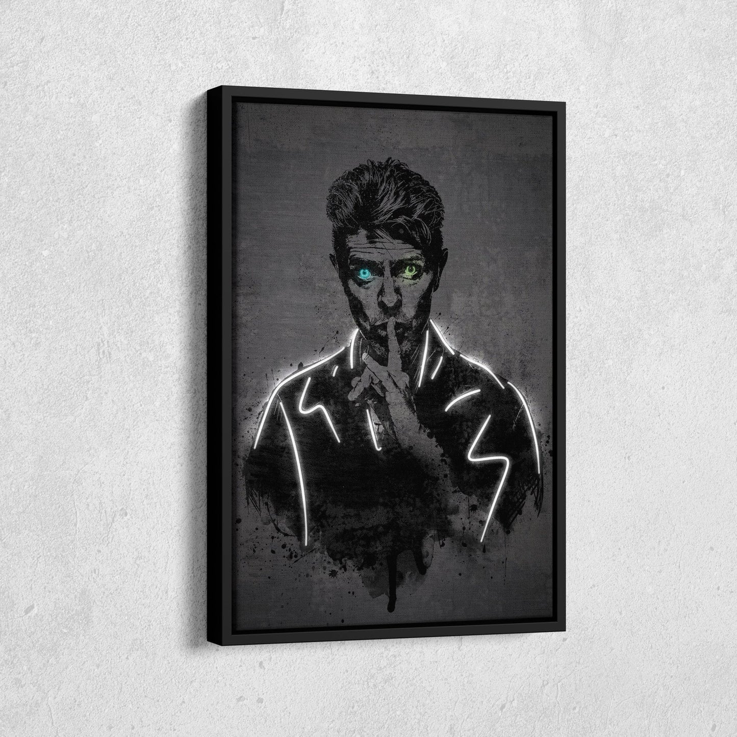 David Bowie Neon Canvas Art | Music Wall Decor