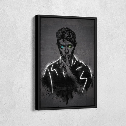 David Bowie Neon Canvas Art | Music Wall Decor