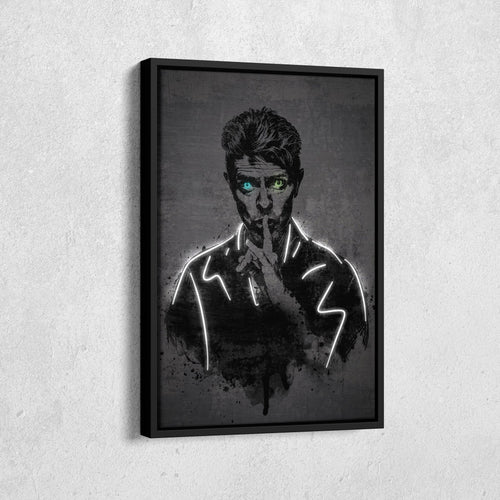 David Bowie Neon Canvas Art | Music Wall Decor