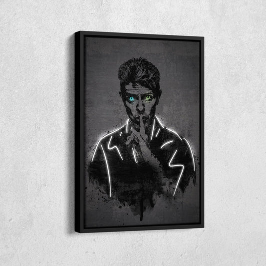 David Bowie Neon Canvas Art | Music Wall Decor