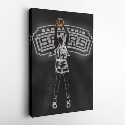 David Robinson Neon Canvas Art | Spurs Wall Decor