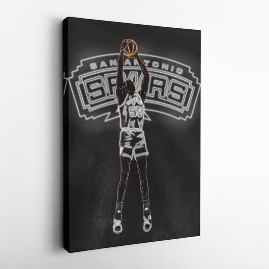 David Robinson Neon Canvas Art | Spurs Wall Decor