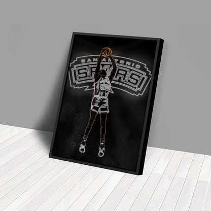 David Robinson Neon Canvas Art | Spurs Wall Decor
