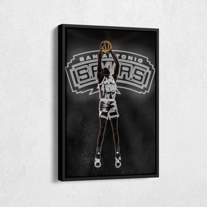 David Robinson Neon Canvas Art | Spurs Wall Decor