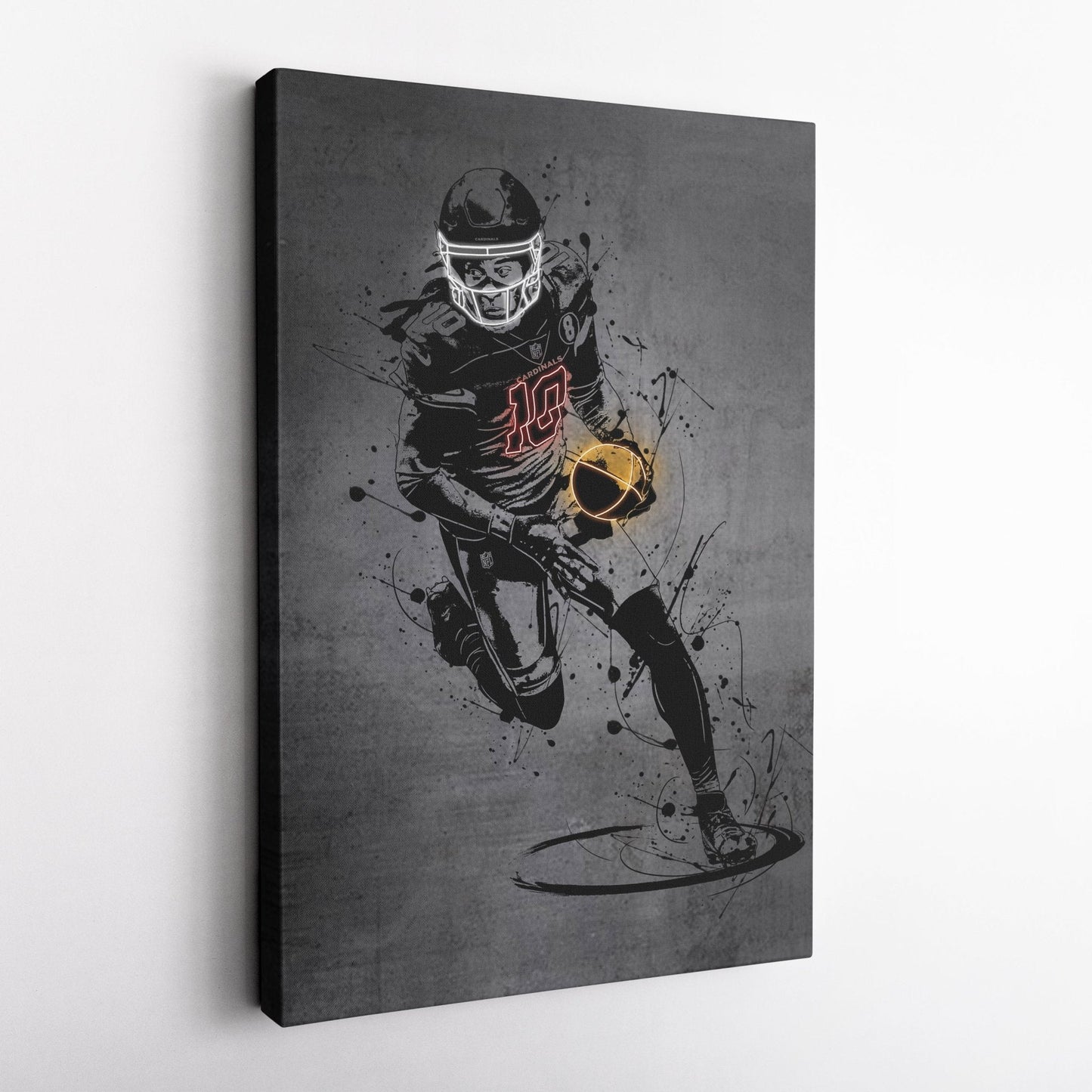 DeAndre Hopkins Neon Canvas Art | Modern Wall Decor for Cardinals Fans