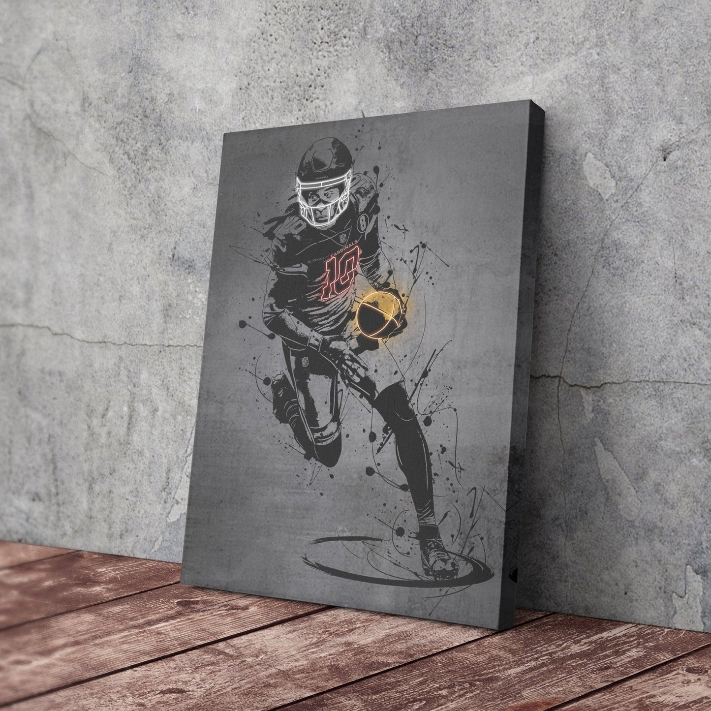 DeAndre Hopkins Neon Canvas Art | Modern Wall Decor for Cardinals Fans