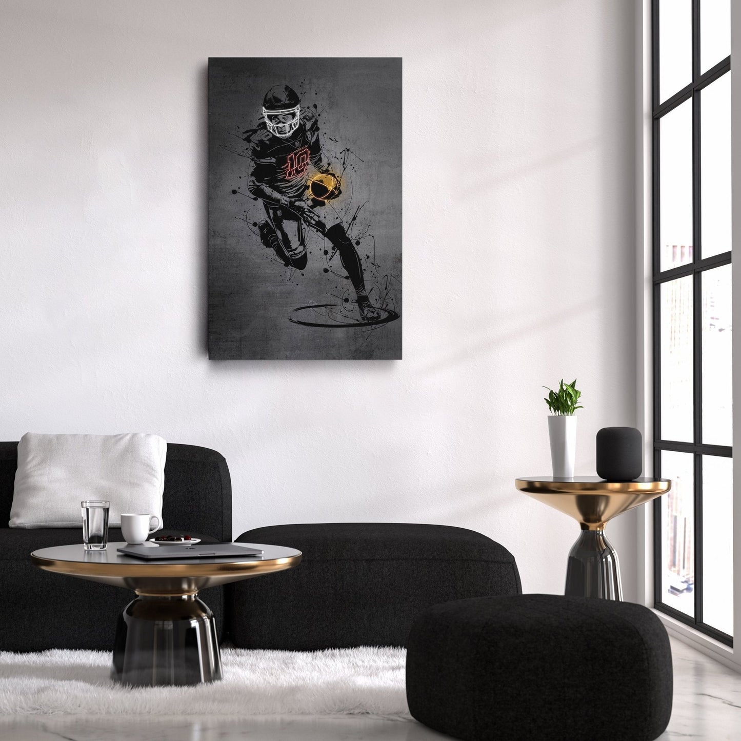 DeAndre Hopkins Neon Canvas Art | Modern Wall Decor for Cardinals Fans