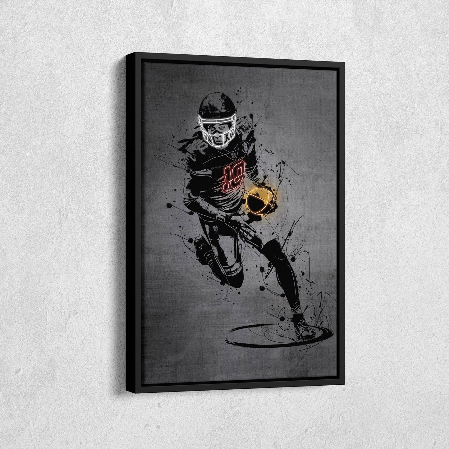 DeAndre Hopkins Neon Canvas Art | Modern Wall Decor for Cardinals Fans
