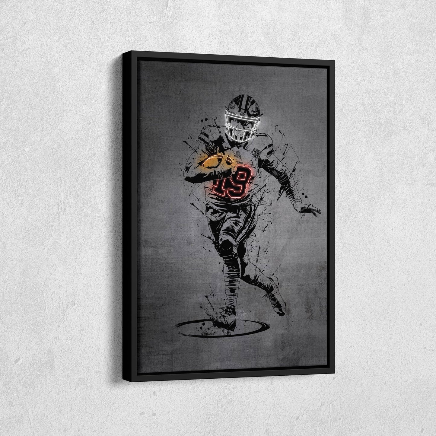 Deebo Samuel Neon Canvas Art | Modern Wall Decor for 49ers Fans