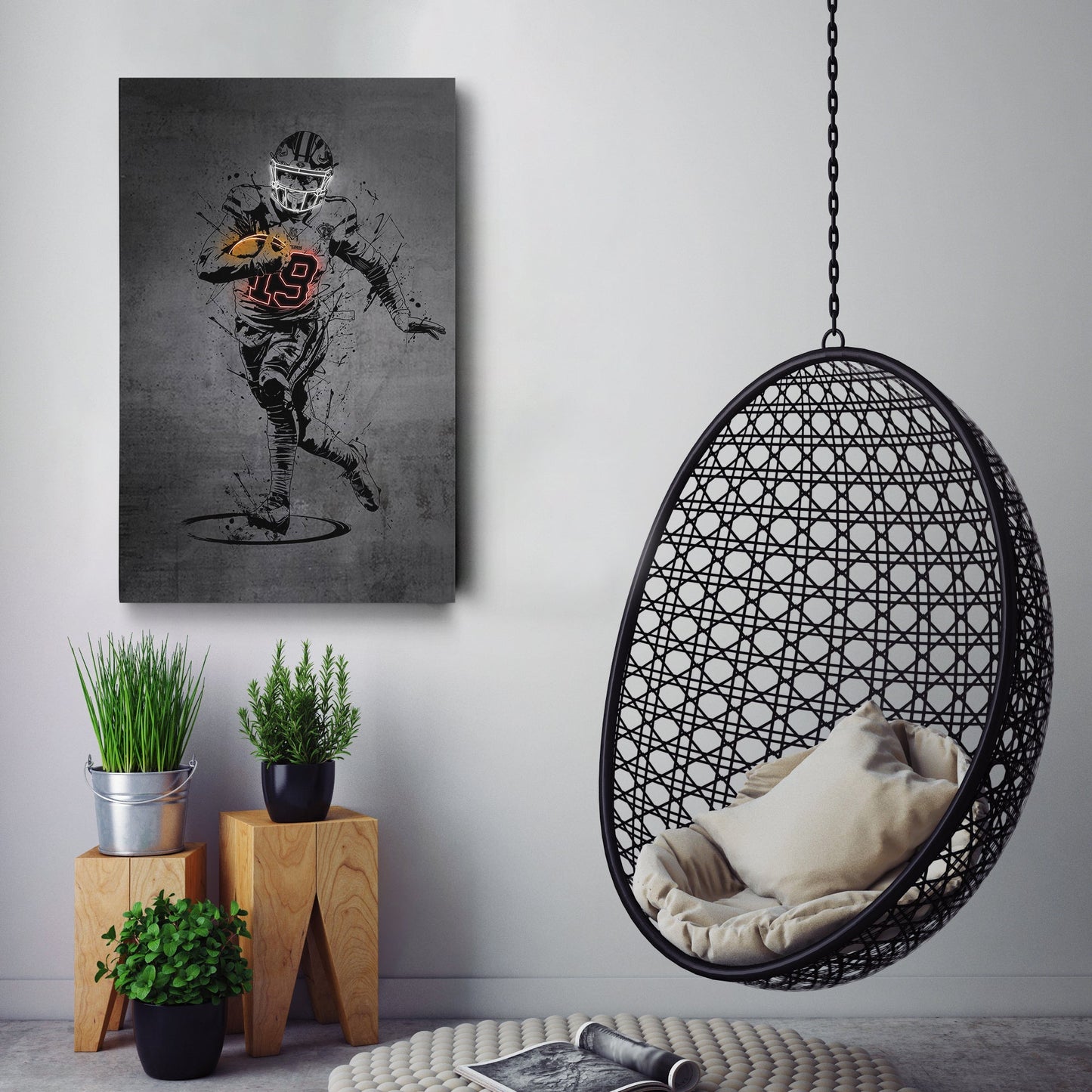 Deebo Samuel Neon Canvas Art | Modern Wall Decor for 49ers Fans