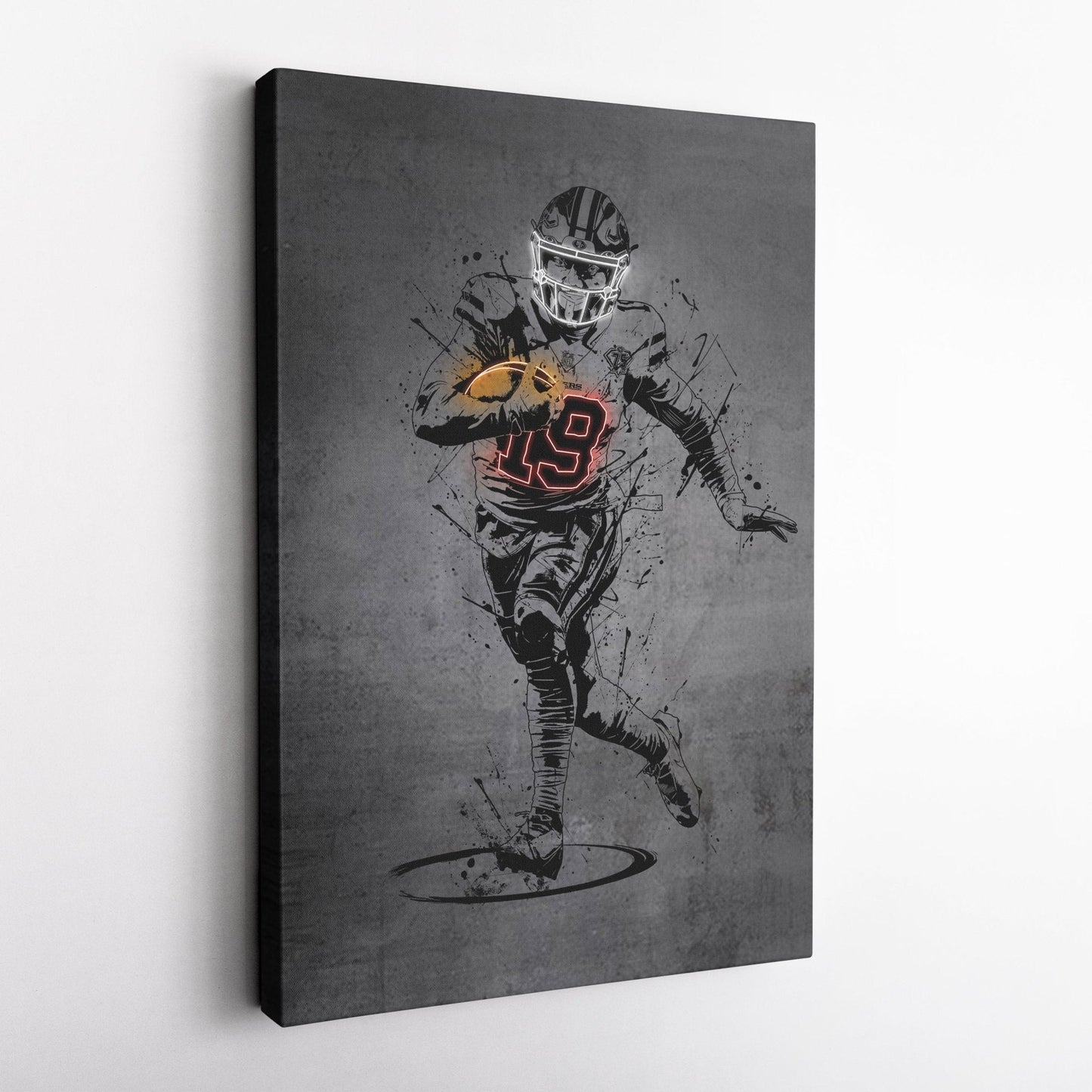 Deebo Samuel Neon Canvas Art | Modern Wall Decor for 49ers Fans