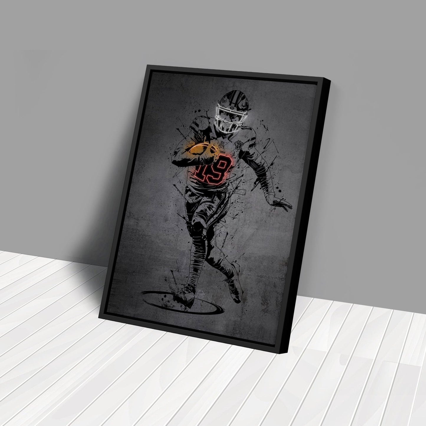 Deebo Samuel Neon Canvas Art | Modern Wall Decor for 49ers Fans