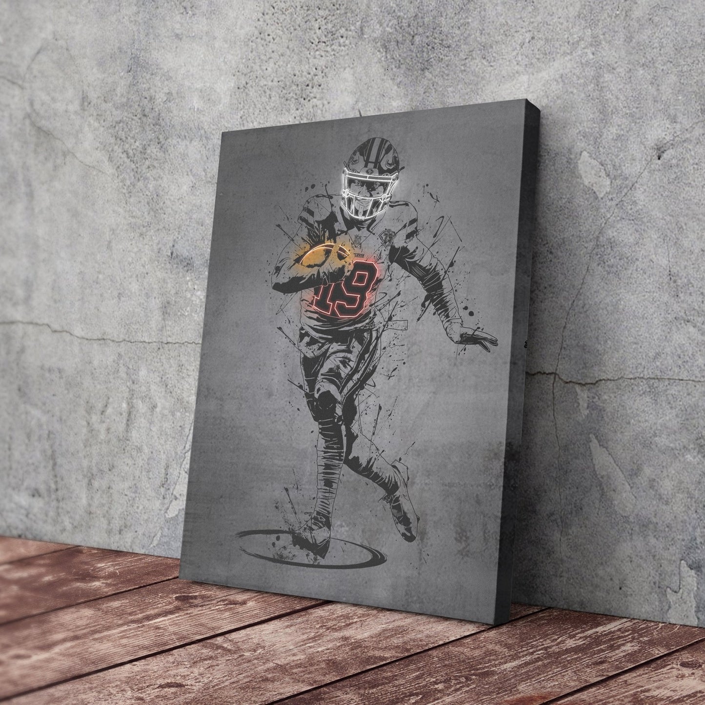 Deebo Samuel Neon Canvas Art | Modern Wall Decor for 49ers Fans
